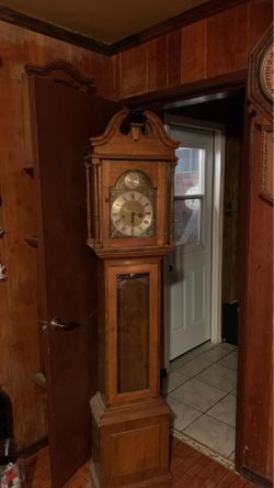70’s German three spring wound Westminster chime grandfather clock