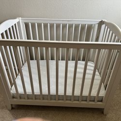 Pottery Barn White Mini Crib