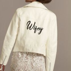 David’s Bridal  Wifey Vegan Leather Jacket 