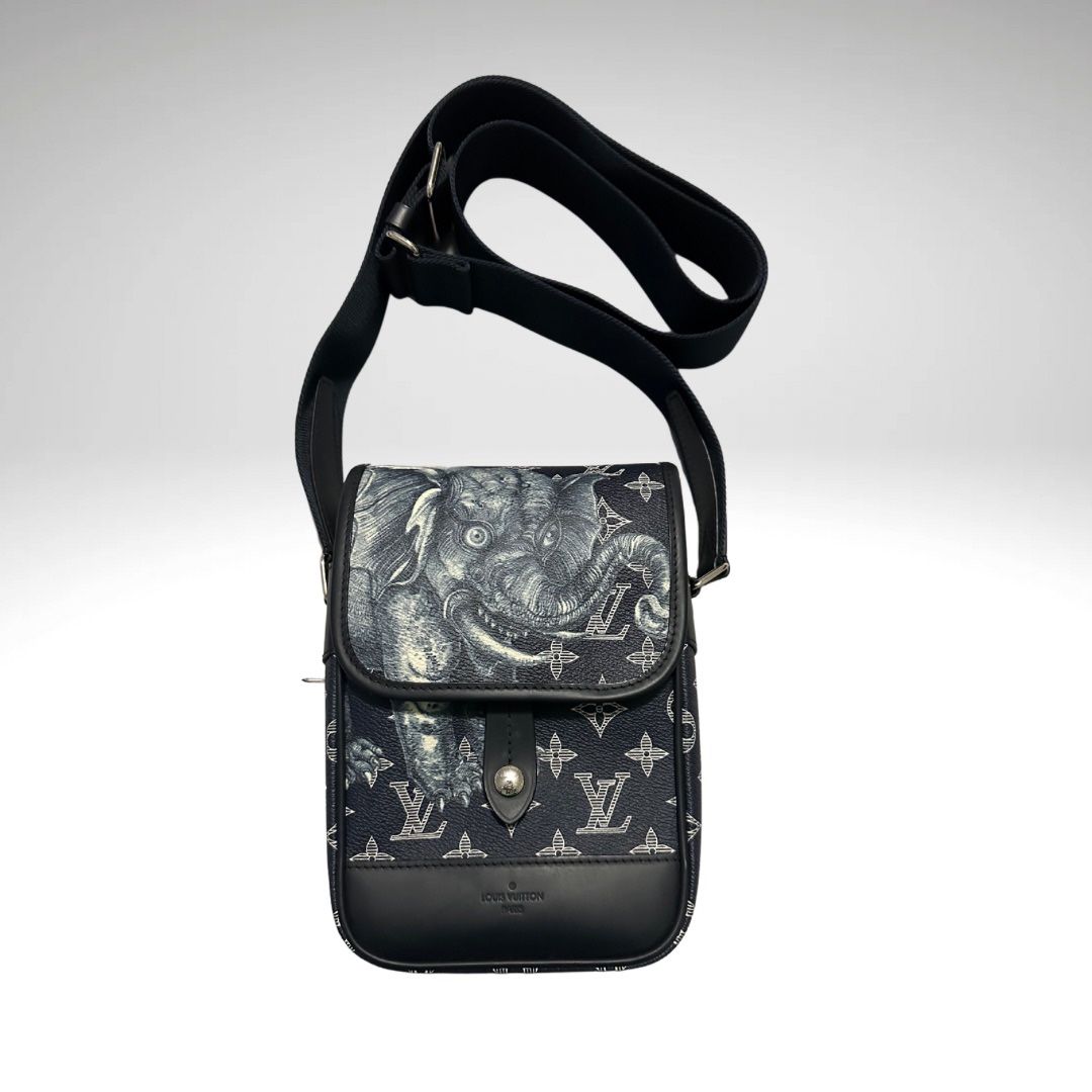 Louis Vuitton Limited Savane Monogram Elephant Chapman Messenger BB Encre