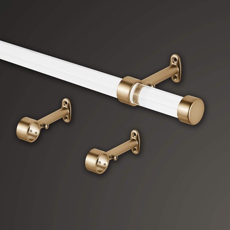 72" Acrylic Curtain Rod Set, Gold - C38