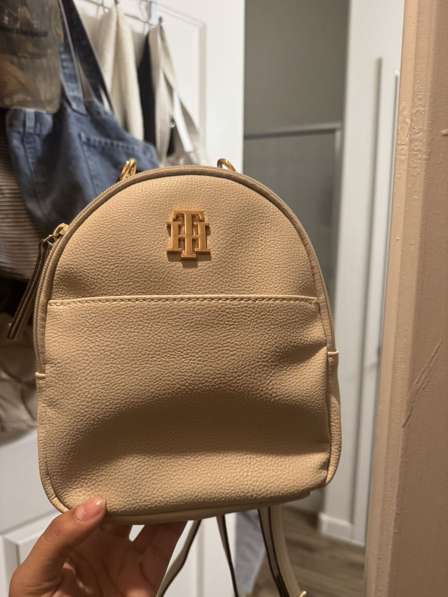 Tommy Hilfiger Beige Mini Backpack
