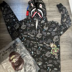 Black And Grey Men’s Bape Hoodie