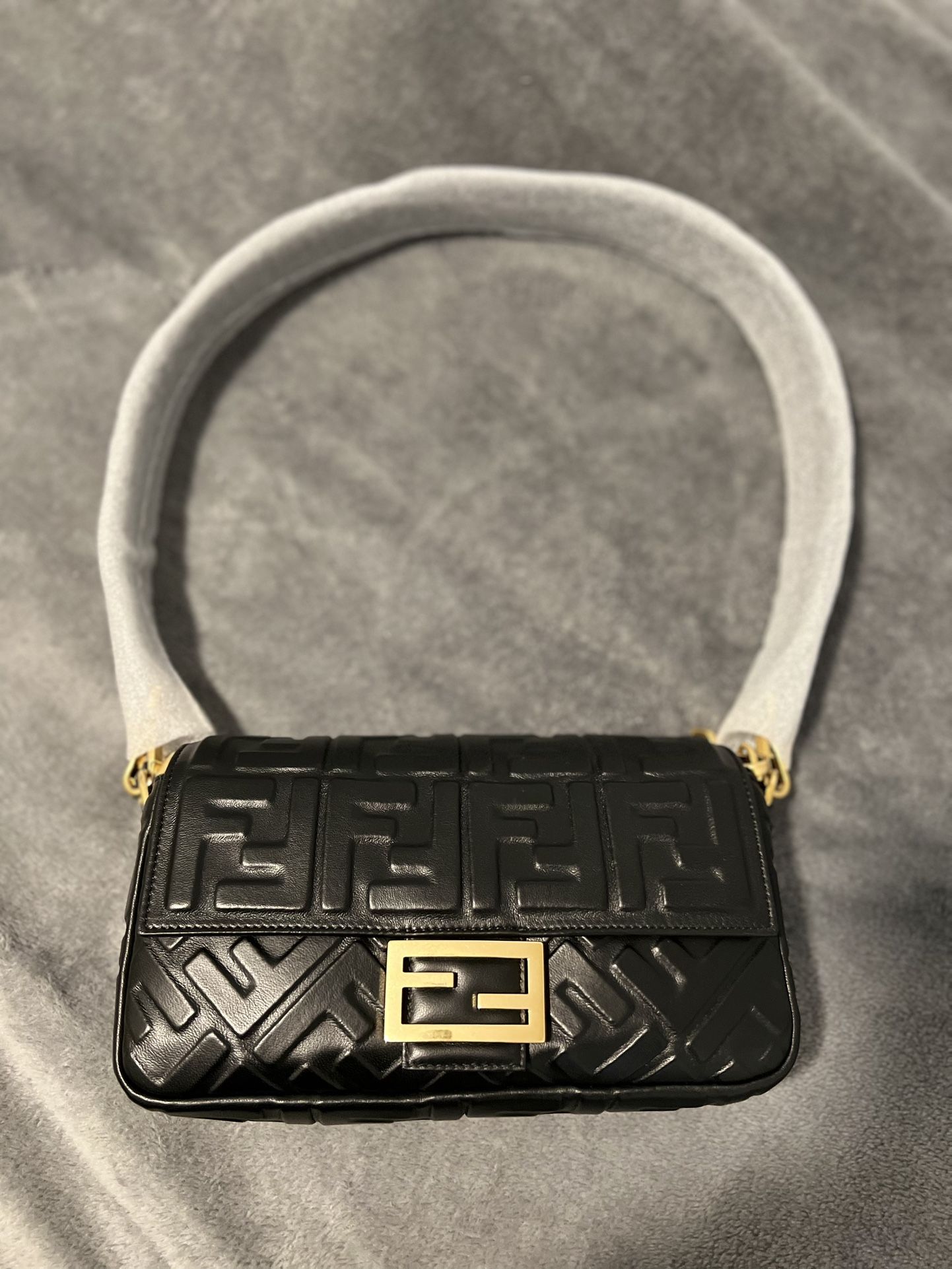 Fendi Baguette Medium Napa Leather Black