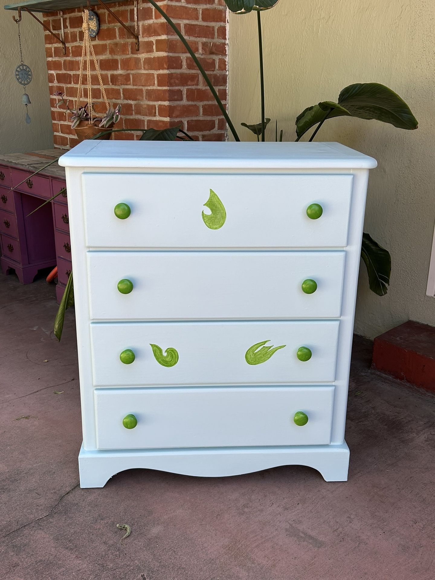 Botanical Wooden Chest Of Drawers