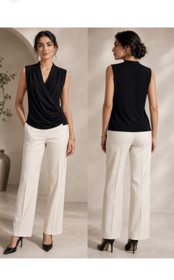 Banana Republic Black Sleeveless Draped Wrap Top size s