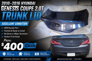 ⚡ OEM HYUNDAI GENESIS COUPE TRUNK LID (2010–2016) ⚡