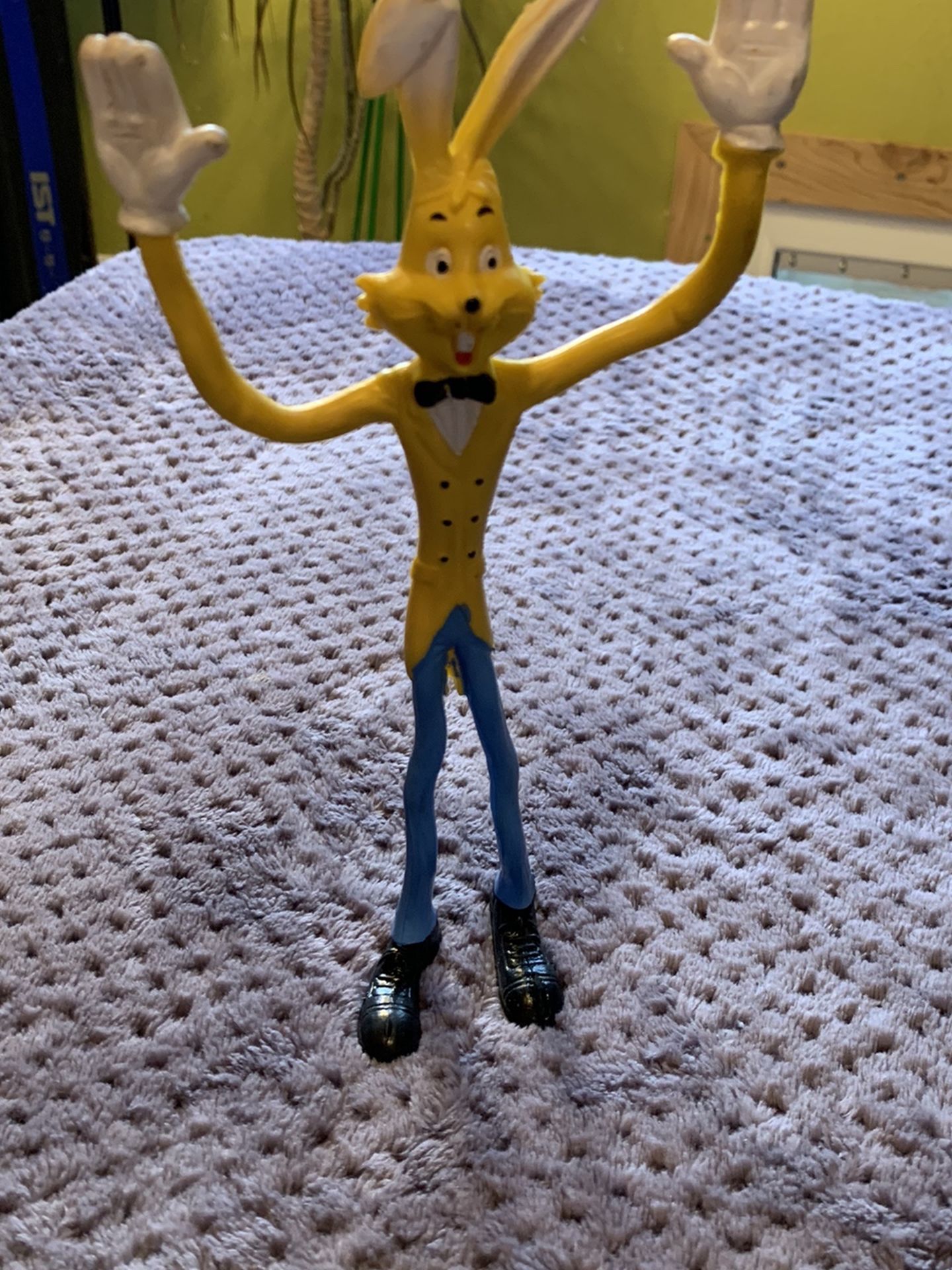 Vintage 1970s yellow bendable Easter bunny toy