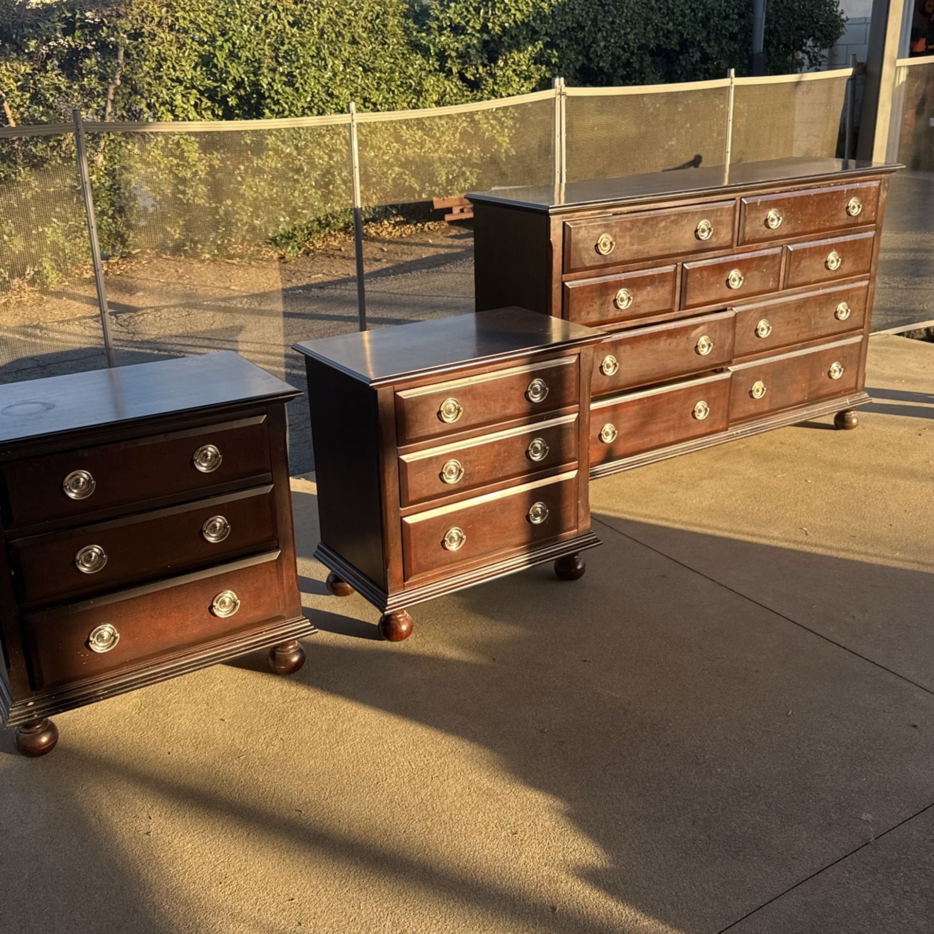FREE Used Bedroom Set With King Bed Frame That Has Drawers on Bed frame 