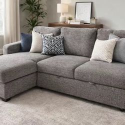 Coddle Aria Fabric Sleeper Sofa with Reversible Chaise Gray  Retails for over $1,200 Previous floor model, still looks new  Features: (2) Power Outlet