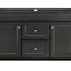 60-in Storm Gray Bathroom Vanity Base Cabinet without Top