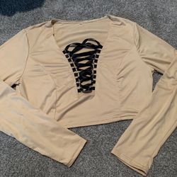 Long Sleeve Crisscross Crop Top