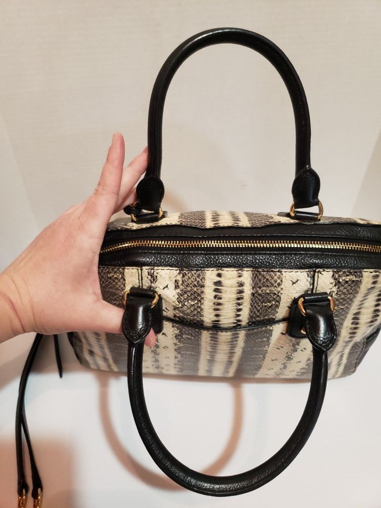 Michael Kors Snakeskin Black Crossbody Satchel Purse