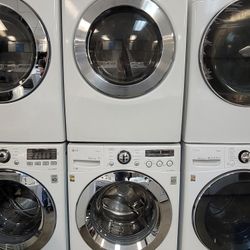LG Front Loading Washer And Stackable Gas Dryer Set 
