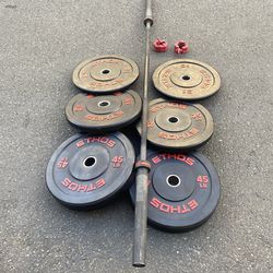 Bumper Weights And Barbell 