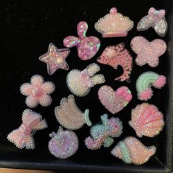 Glitter Bling Croc Charms  #001.        16ct