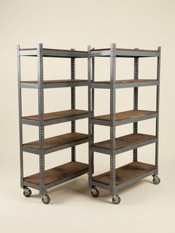 ULINE ROLLING SHELVES | PAIR