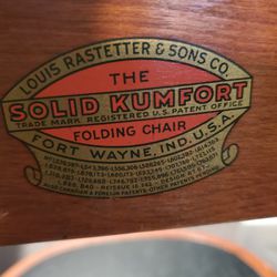 4 Antique Rastetter Folding Chairs Solid Kumfort Wooden Wood Padded Seats