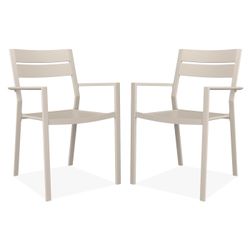 Vicllax Outdoor Patio Dining Chairs Stackable Metal Chairs