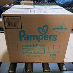 Pampers Baby Diapers - Swaddlers - Size 1, 198 Count, Ultra Absorbent Disposable Infant Diaper
