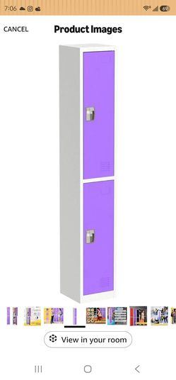 AdirOffice Large School Locker with 2 Doors 2 Hooks Storage Locker for Garage Storage - Office Storage Lockers (2 Door, Purple)