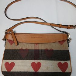 Authentic Burberry Heart Print Crossbody Bag,  Rare.