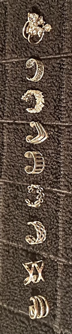 Earring Cuffs - Silver Tone - New