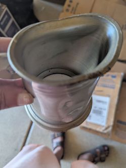 Glass bottom mug.  Skwished