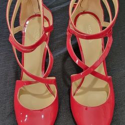 Michael Michael Kors Catia Pump Stilleto Heels Scarlet 