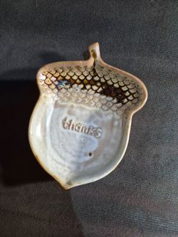 Acorn-Shaped Ceramic Trinket Dish