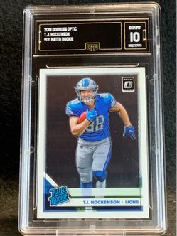2019 Donruss Optic 💥 T.J. Hockenson 💥 Rated Rookie GMA 10 Mint 💎 - Detroit Lions / Minnesota Vikings