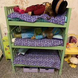 American Girl Doll Triple Bunk Beds Camp Set