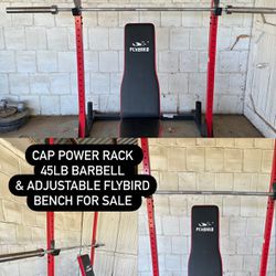 Power Rack, Bench And Barbell 