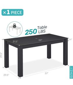 ❤️‍🔥 D） ZHUSI Outdoor Dining Set  (Black, 1 Table)