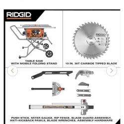 RIDGID BRAND NEW 10" TABLE SAW