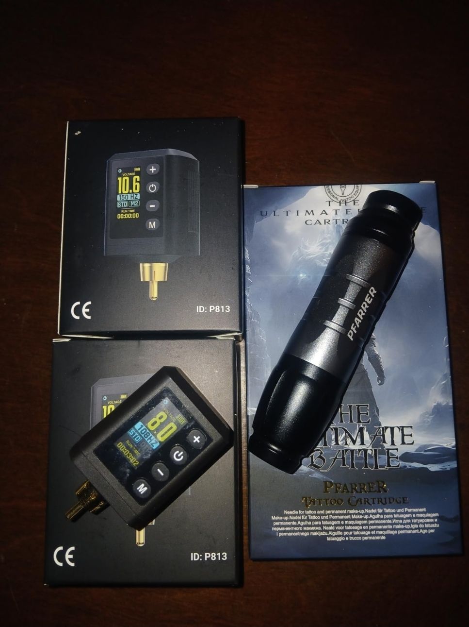 PFARRER Wireless Tattoo Gun Tattoo Kit Professional 2 Batteries Motor Digital Display Tattoo Machine with 4 memory modes and STD and NPS modes.