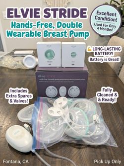 Elvie Stride Hands-Free Double Wearable Breast Pump + Extra Spares!