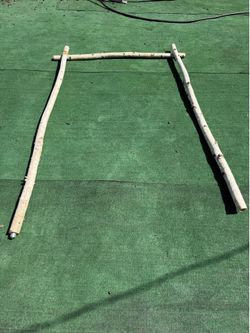 Birch wood back drop stand with base