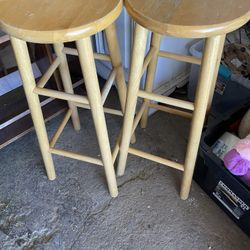 Two Wood Stools