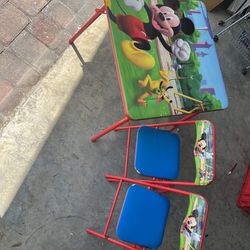 Mickey Mouse Table With Two Chairs 