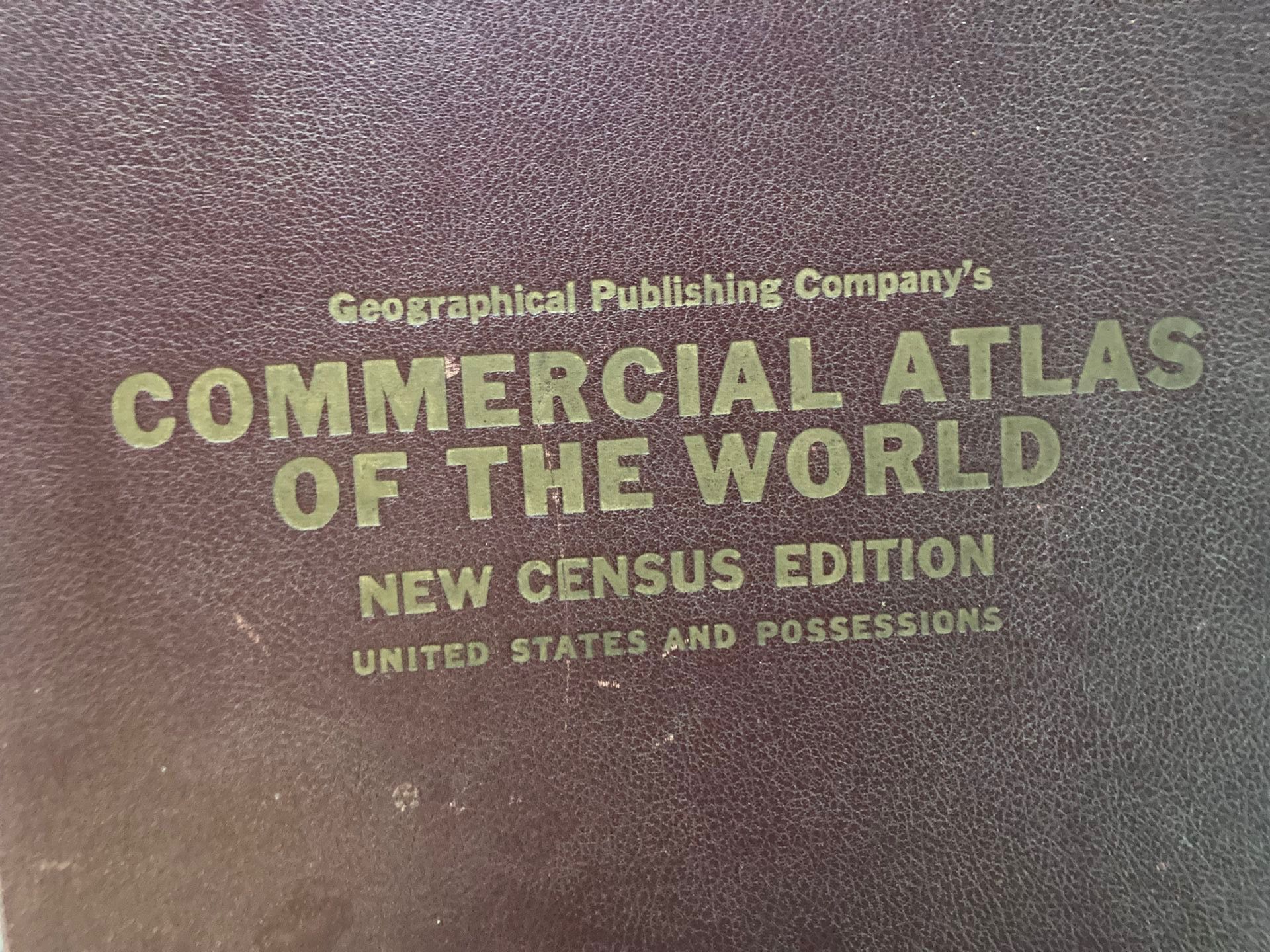 Extra Large 1936 Commercial Atlas 