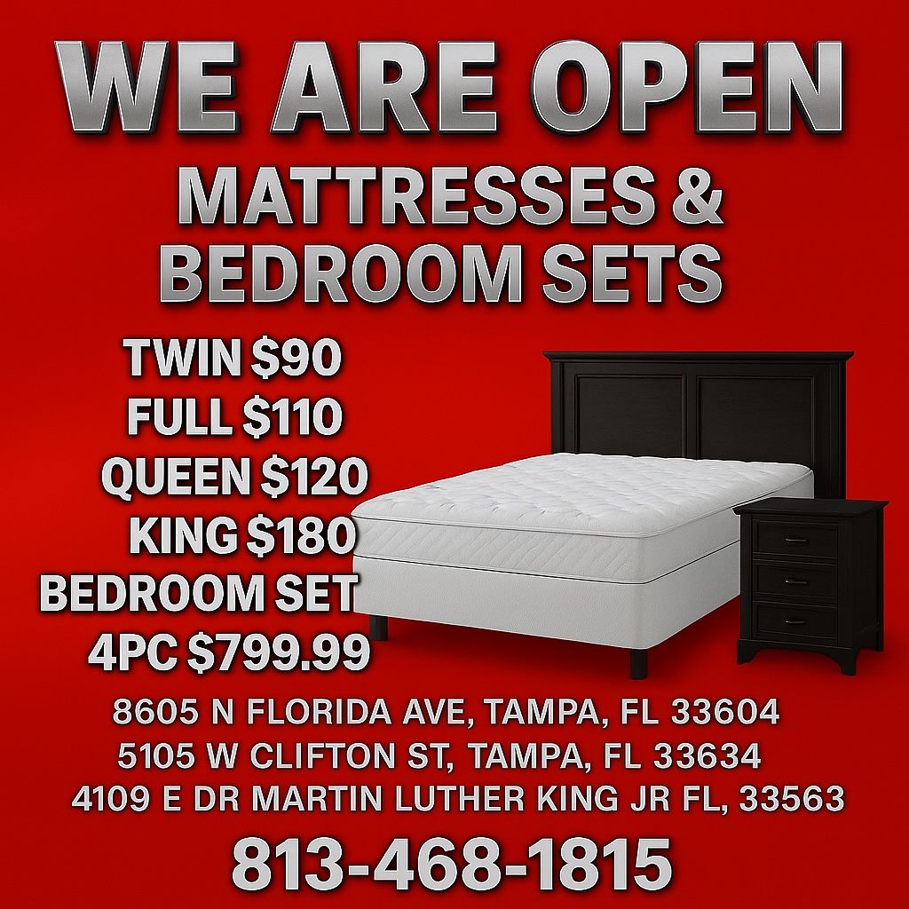 MATTRESS & COLCHONES & BEDROOM SET SPECIAL PROMOTION