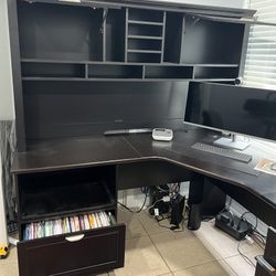 Excellent Condition Large Espresso Desk 
