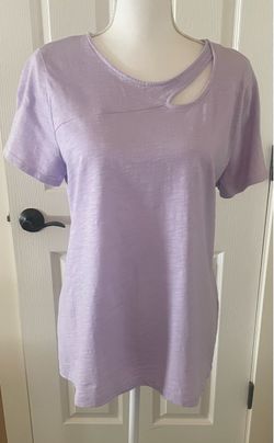 Chico Lavender Short Sleeve Top with Cutout Detail
