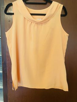 Bright Orange Size Medium Sleeveless Polyester Top 