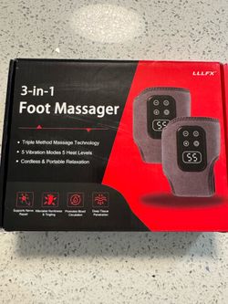 Up for sale is a brand new, factory-boxed LLLLFX 3-in-1 Wireless Foot Massager Kit. Featuring an ergonomic wrap design, this portable system is engine
