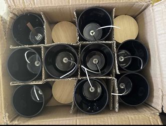 9oz Matte Black Glass Candle Jars w/ Wooden Lids & Wicks (Set of 9)