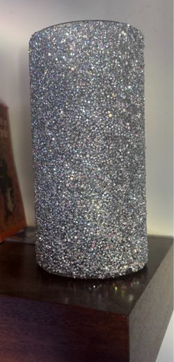 Iridescent Crushed Crystal Cylinder Vase - Gorgeous & New without tags!