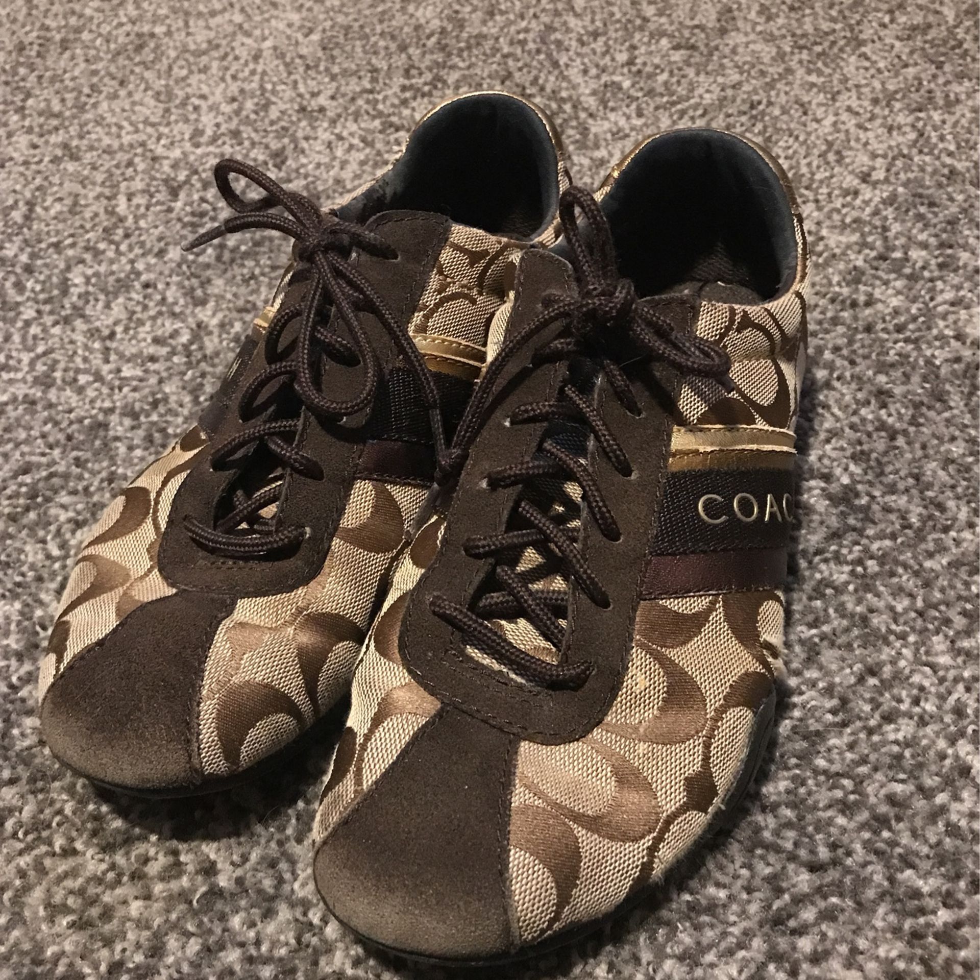 Gold And Brown Coach Shoes
