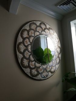 Glass Mosaic Round Mirror
